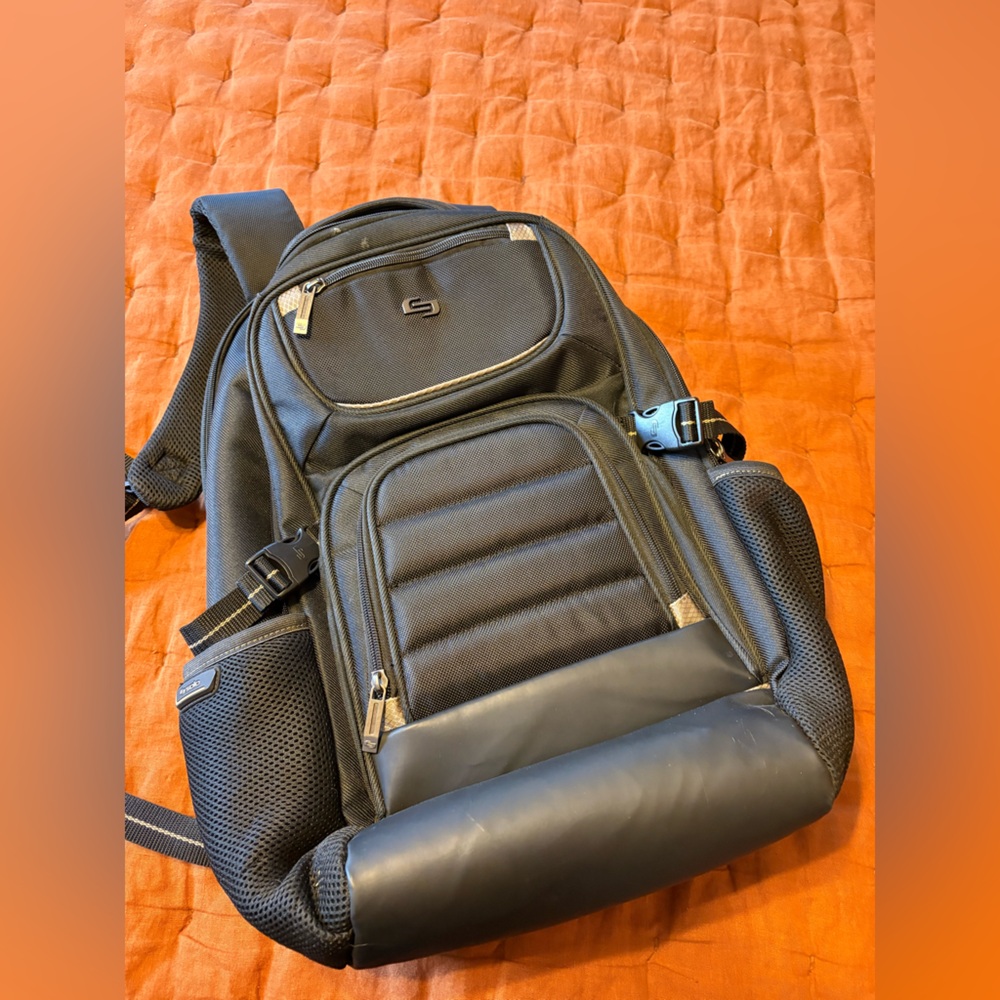 Solo Laptop Backpack Tablet Sleeve Travel Work Bag Black